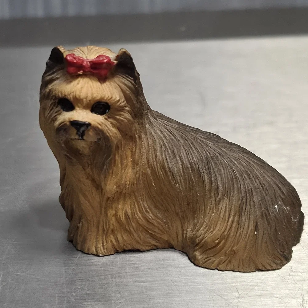 Vintage Hand‎ Painted Yorkie Resin Figurines 1.5